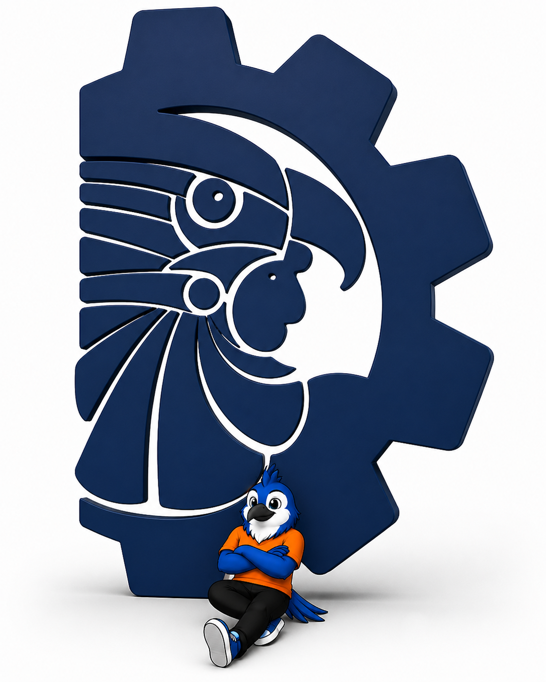 Emblema azteca con ave antropomórfica